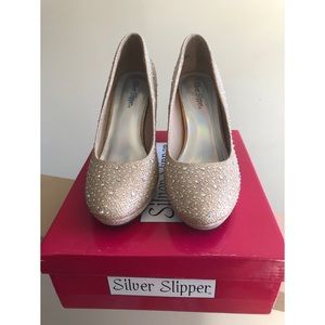 Silver Slipper Gold heels